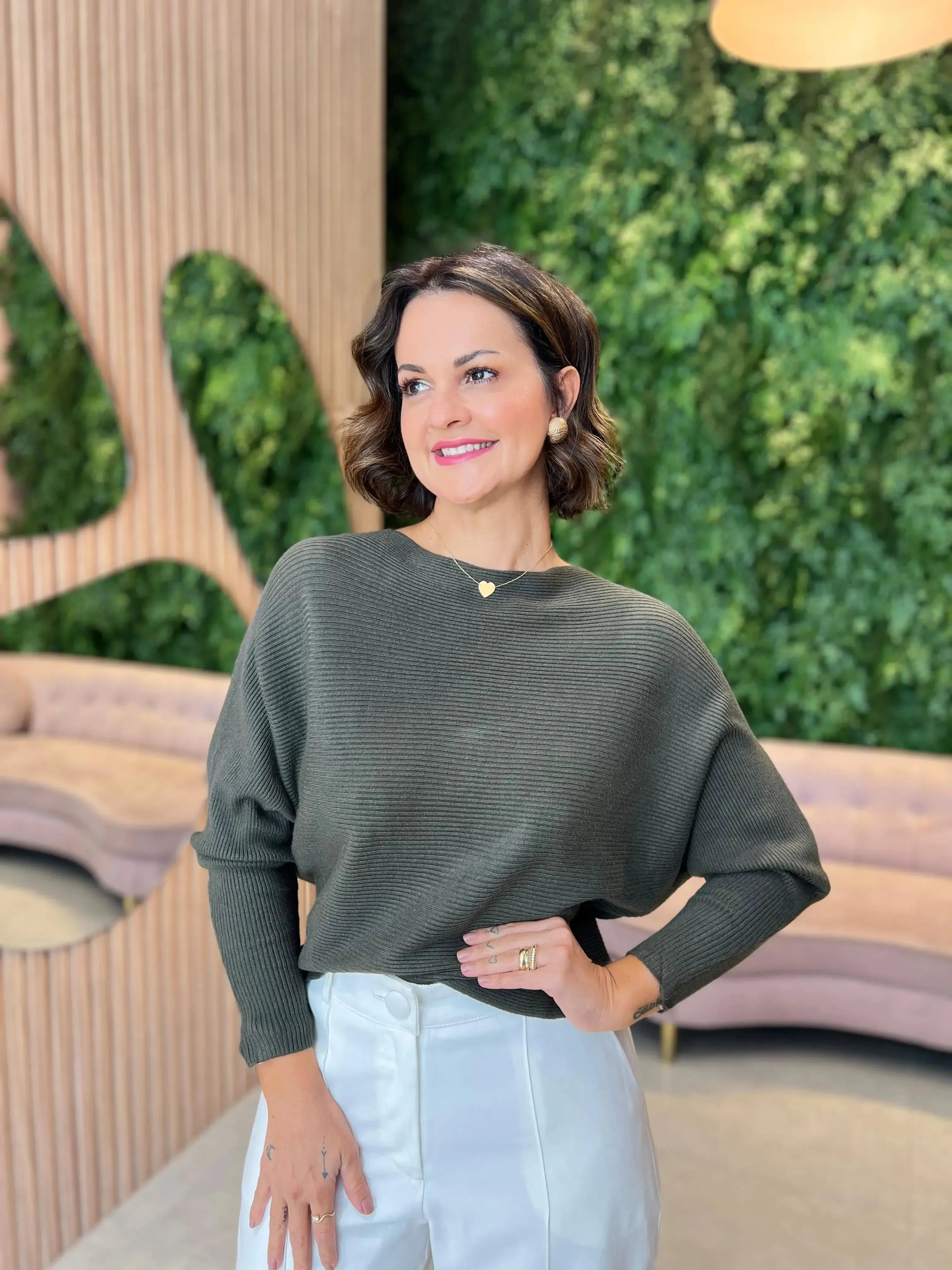 Blusa em tricot Modal Verde